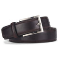 Men's genuine two-layer cowhide leather belt with alloy pin buckle in classic black or brown