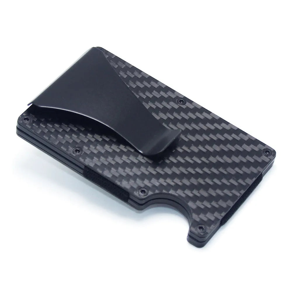 Carbon fibre and aluminium geometry card holder wallet with gift box in multiple colour options