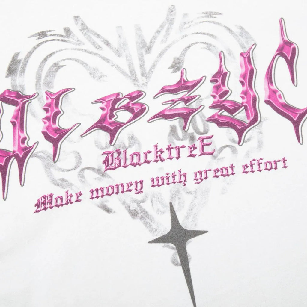 Men's black cotton t-shirt with retro printed design on round neck, loose fit short sleeves