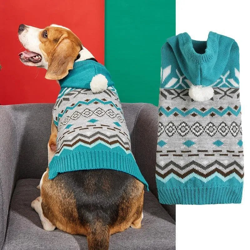 Diamond pattern pet sweater for small dogs and cats in acrylic knit