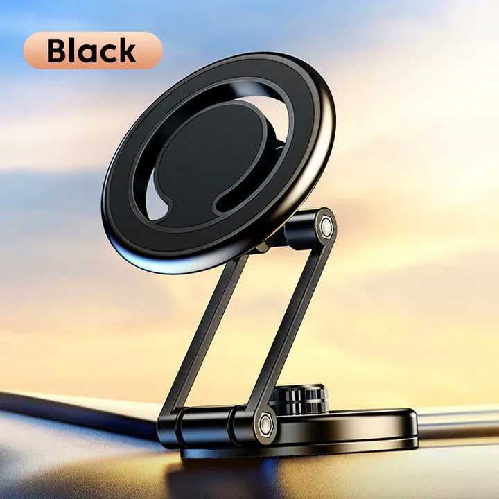 Telescopic folding floating screen car phone holder with magnetic mount for instrument panel