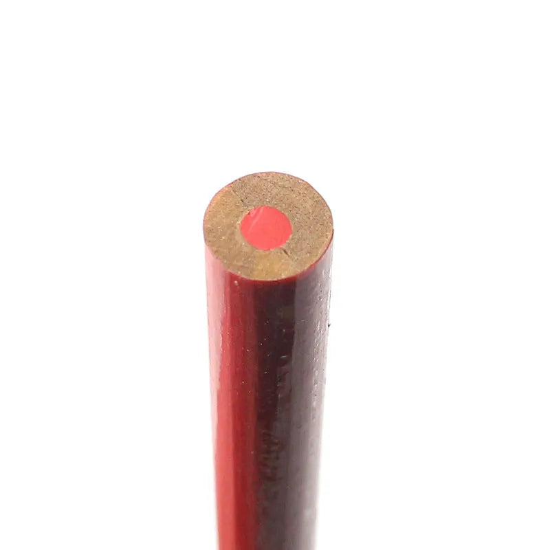 Red and blue two-colour carpenter's pencils with wooden round shells in 10-piece pack