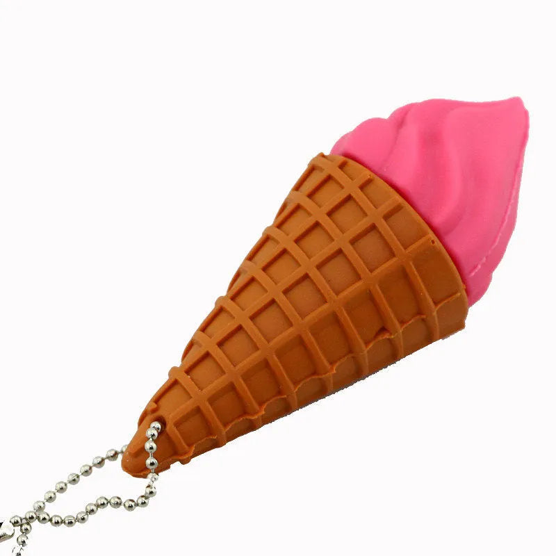 Pink ice cream design USB flash drive with decorative casing for data storage
