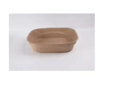 Brown disposable waterproof cat litter box showing three size options