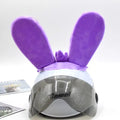 Rabbit Glow Ears helmet decoration with Velcro bottom, shown in a blue colour variant.