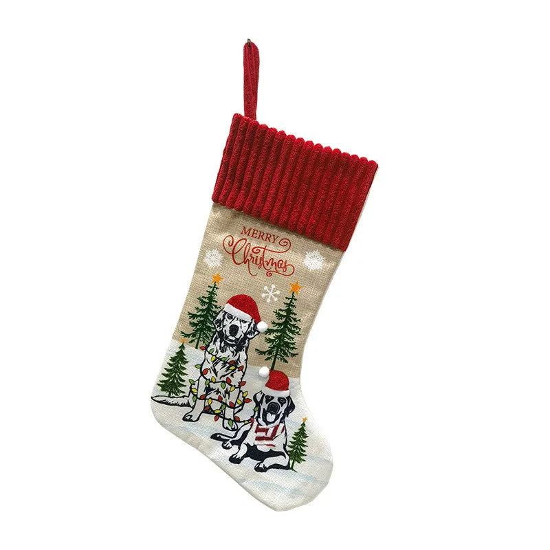 46cm cloth Christmas tree pendant with fireplace design for pet dress-up decor