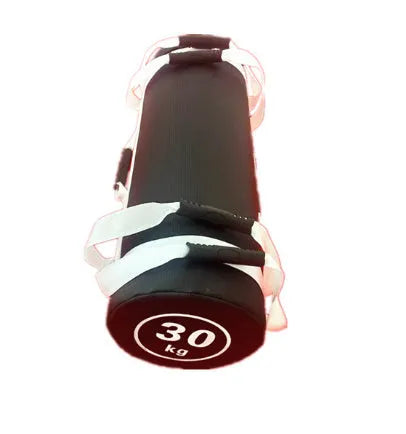 White PVC fitness training sandbag for weight lifting and physical conditioning exercises
