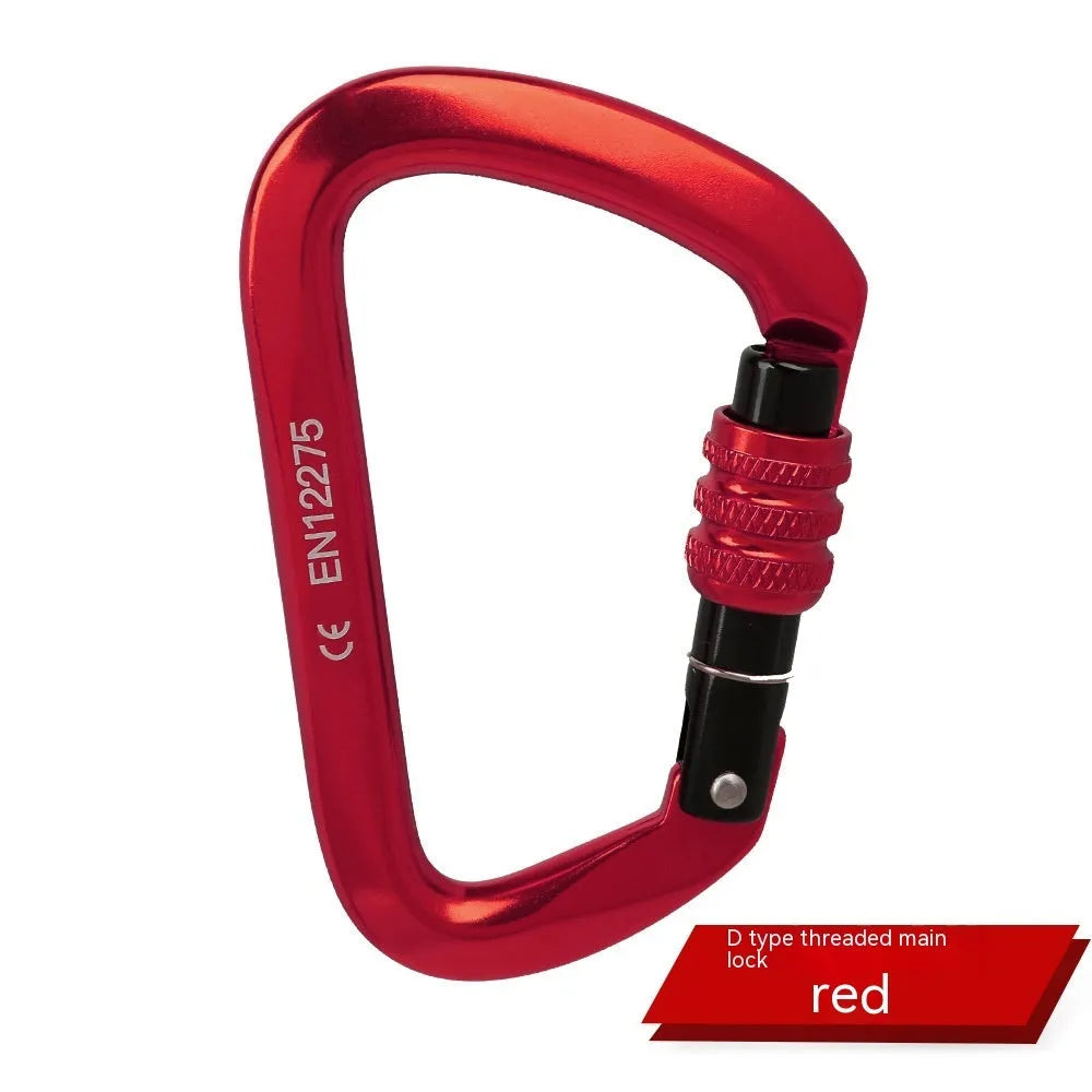 D-type rock climbing safety lock in multiple colour options for mountaineering