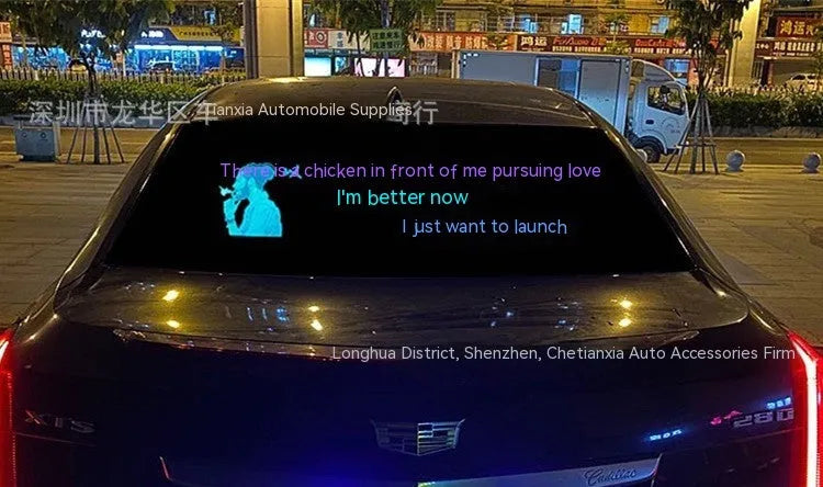 Car voice control rhythm lamp with electroluminescent panel showing multiple light pattern options