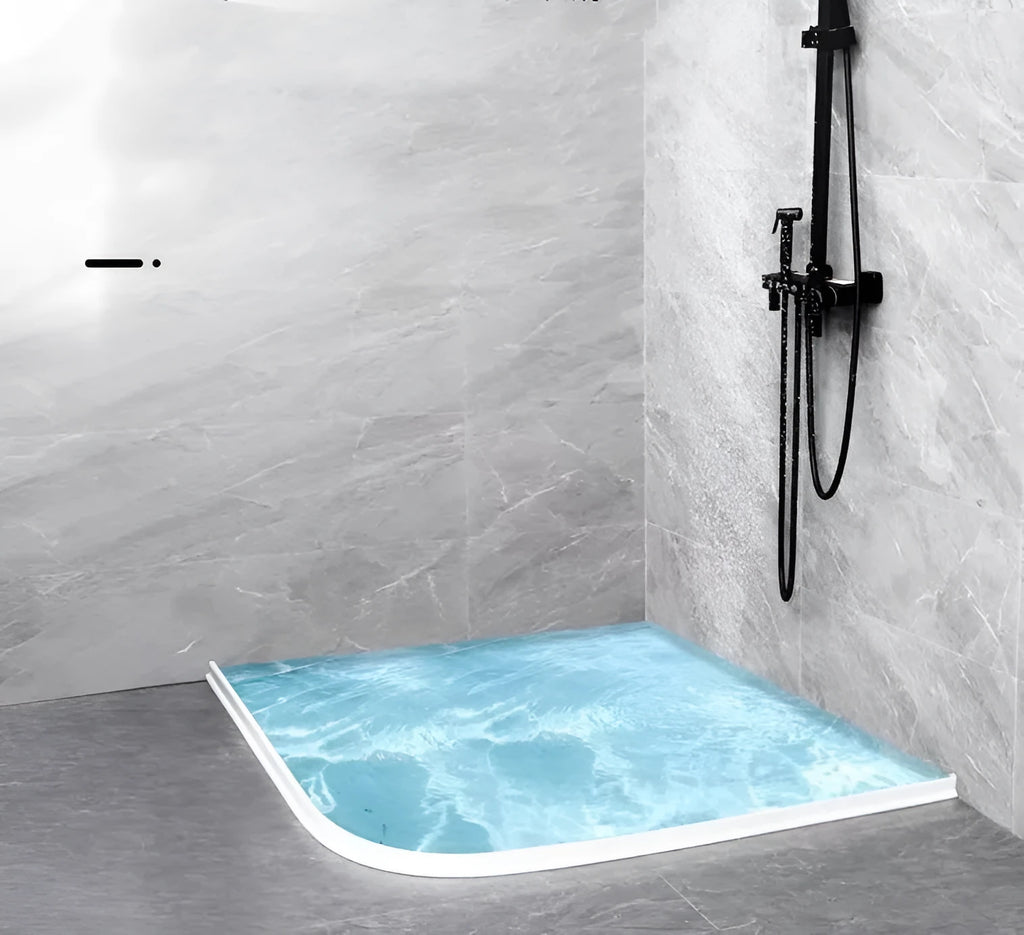 Flexible TPE bathroom water blocking strip in black, grey, or white for shower room dry wet separation