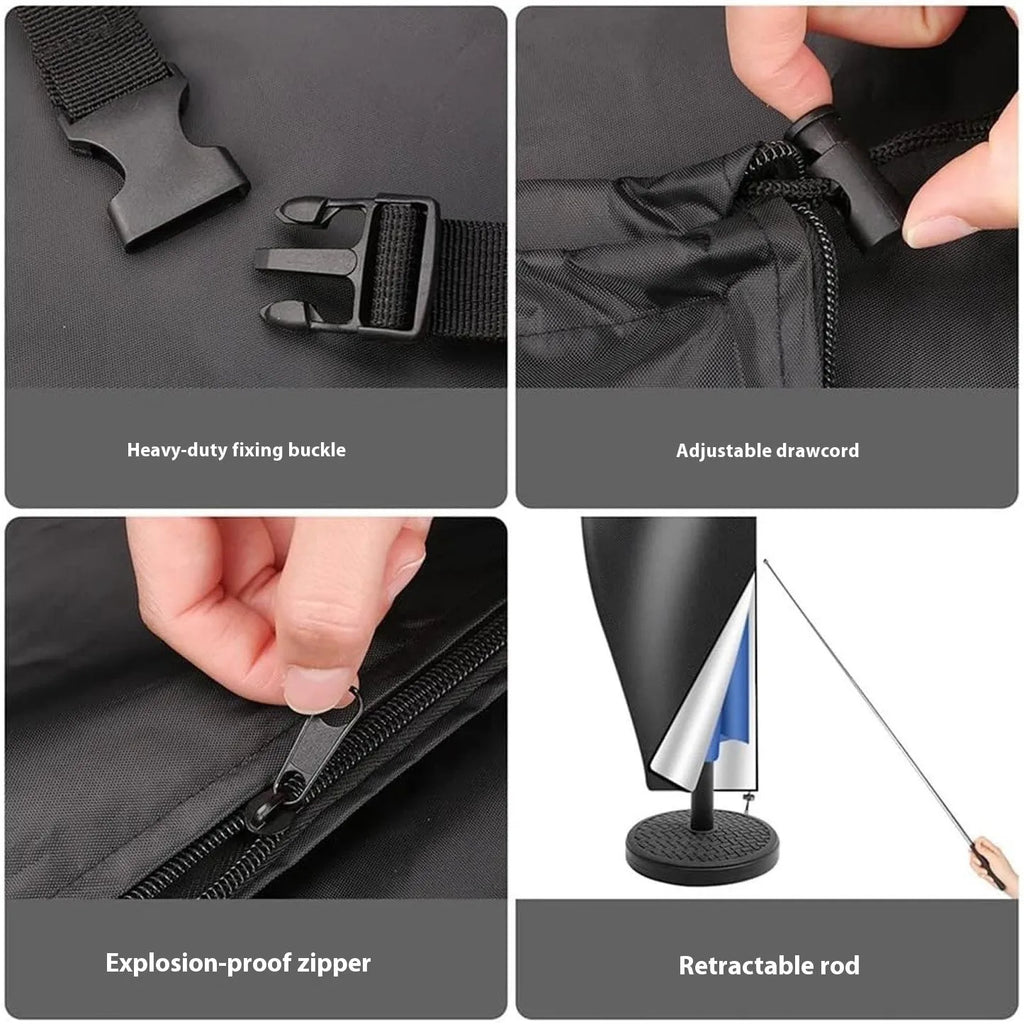 Waterproof outdoor offset banana umbrella cover in Oxford cloth showing black and grey colour options
