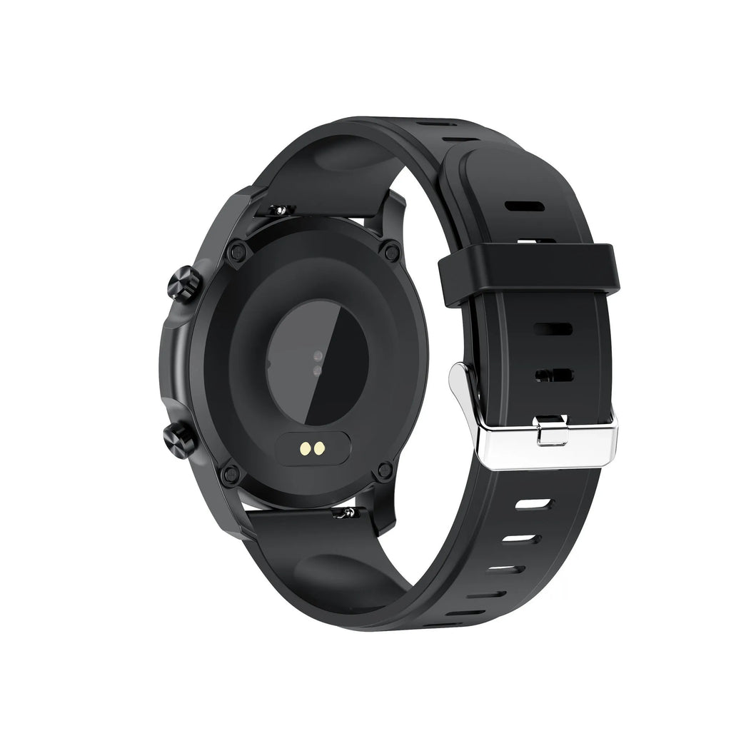 Black or grey zinc alloy smart bracelet with a 1.3-inch screen for body temperature monitoring.