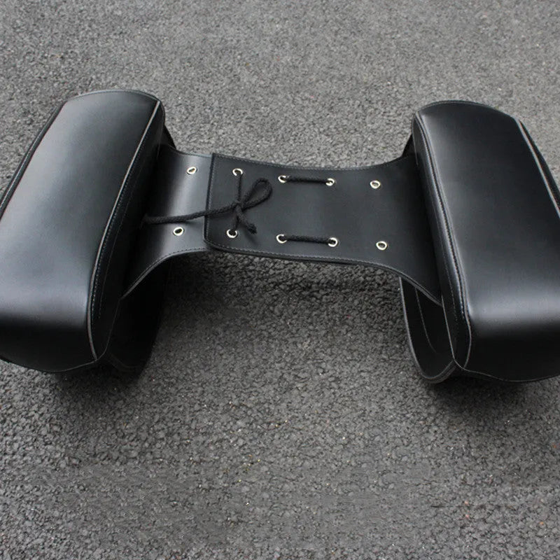 Retro wind motorcycle side box in PU leather with 42cm width
