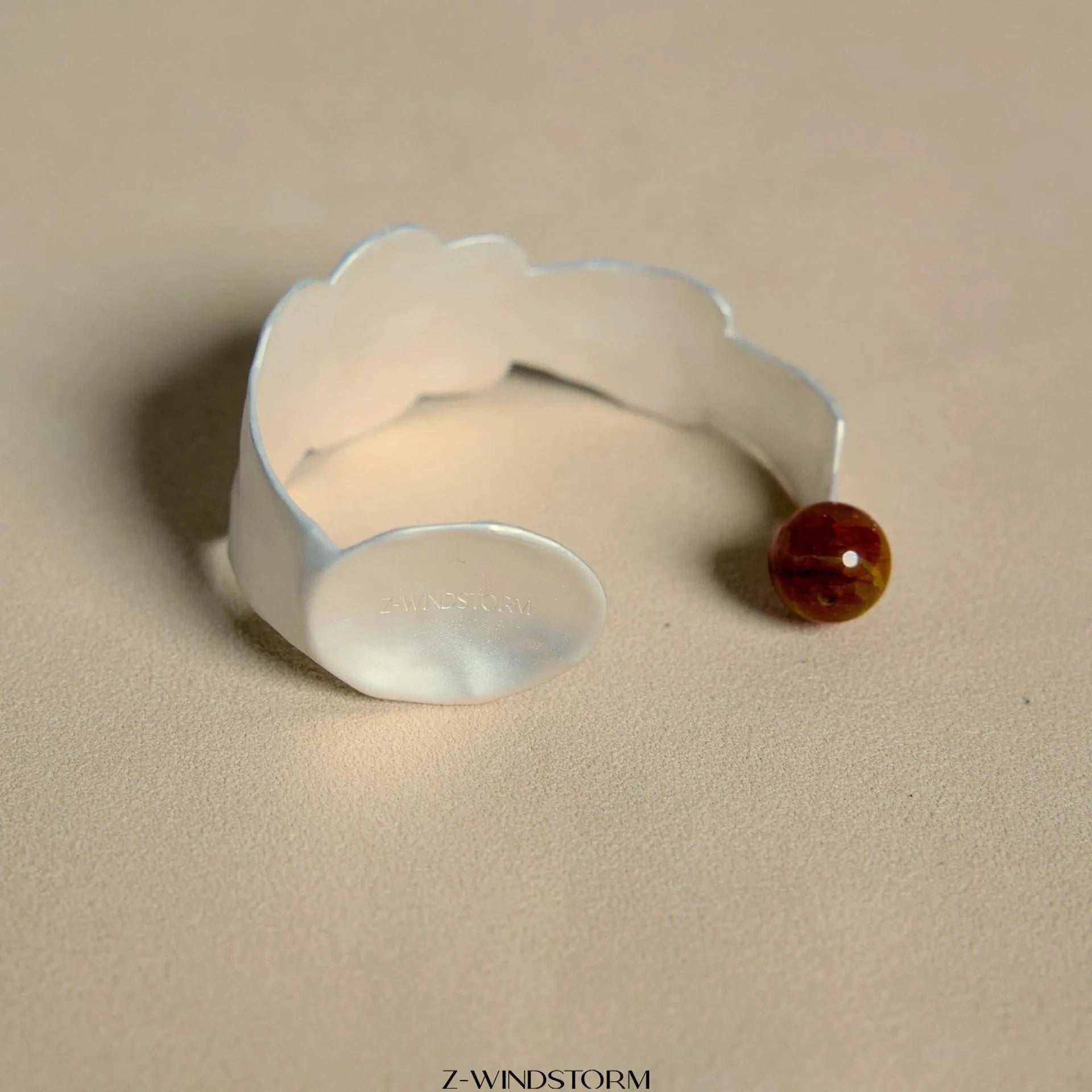 Gold electroplated alloy ring and bracelet set with small round spoon stewed pork charms and diamond detailing