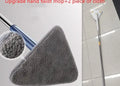 Blue triangle cleaning mop with rotating head and extendable stainless steel pole