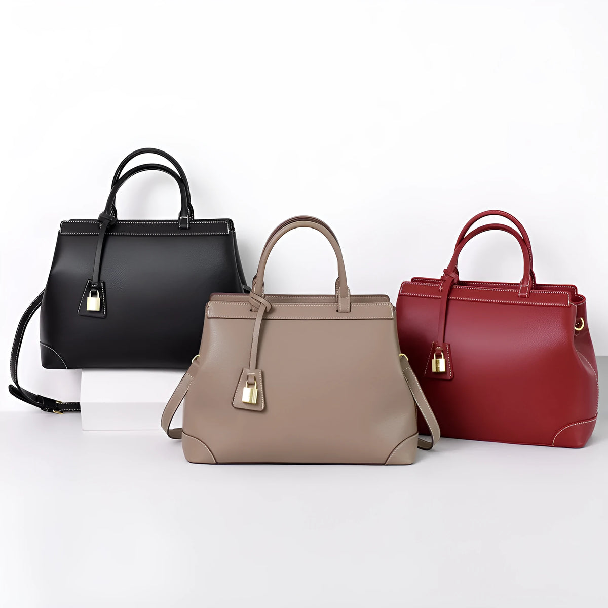 Women's PU vertical square shoulder bag with single strap, zip compartment, phone pocket and ID pocket in black