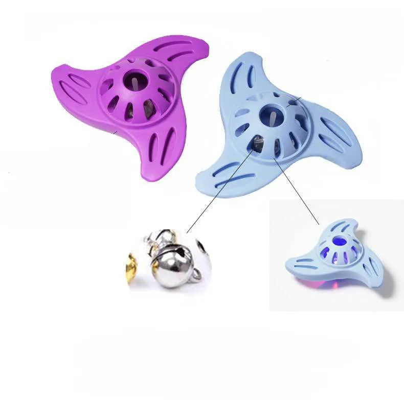 Blue or purple bite resistant boomerang dog toy for large breeds with molar cleaning edge design