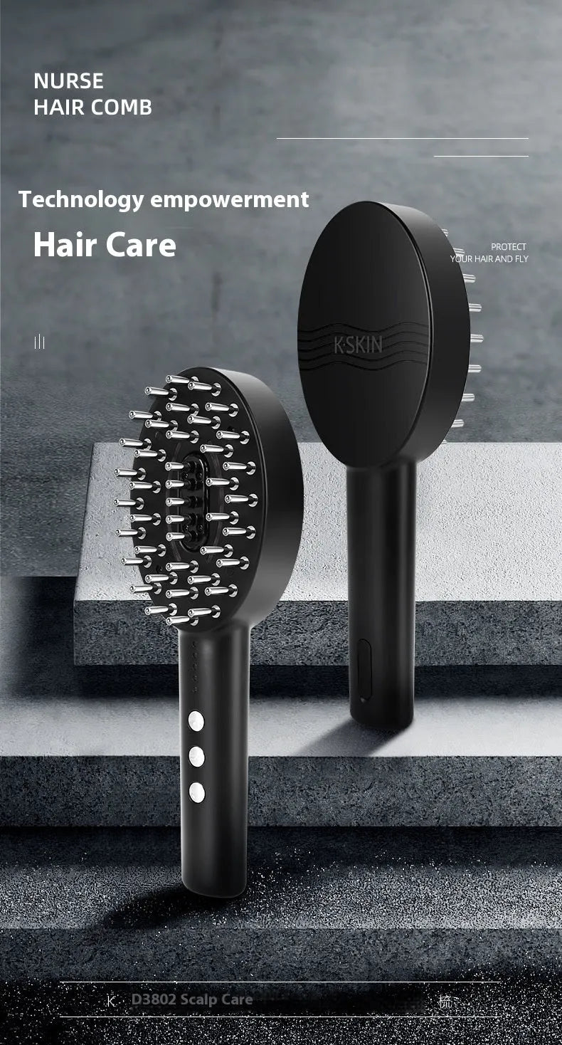 Black KD3802 rechargeable scalp massager and medicine supplying device with charging cable.