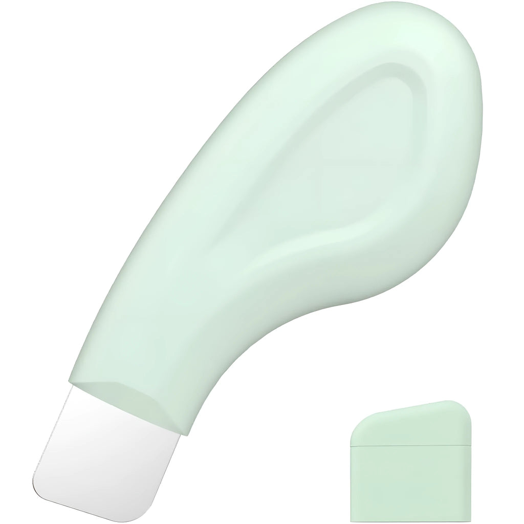 Stainless steel face pore scraper tool with non-slip handle for blackhead removal