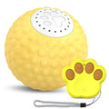 Remote control interactive cat toy ball with multiple colour options including blue, green, and yellow