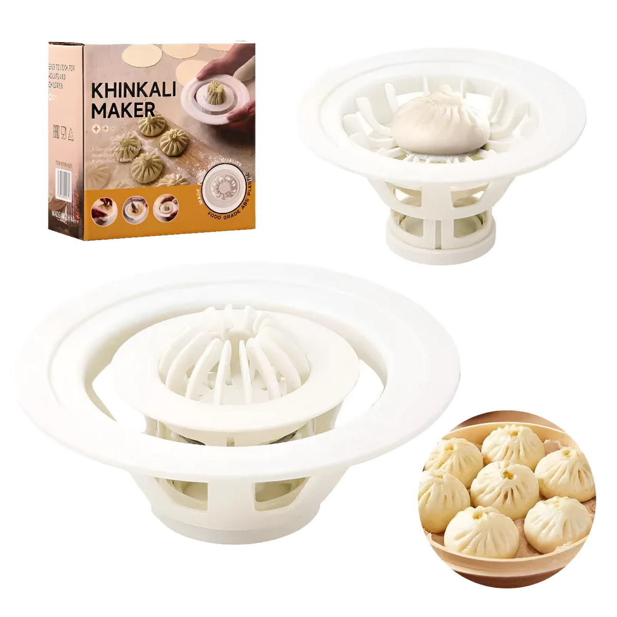 Jinkali black four-piece steamed bun and dumpling mould set for Asian cooking