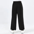 Children's black high elasticity Sanda practice pants with loose fit for martial arts training