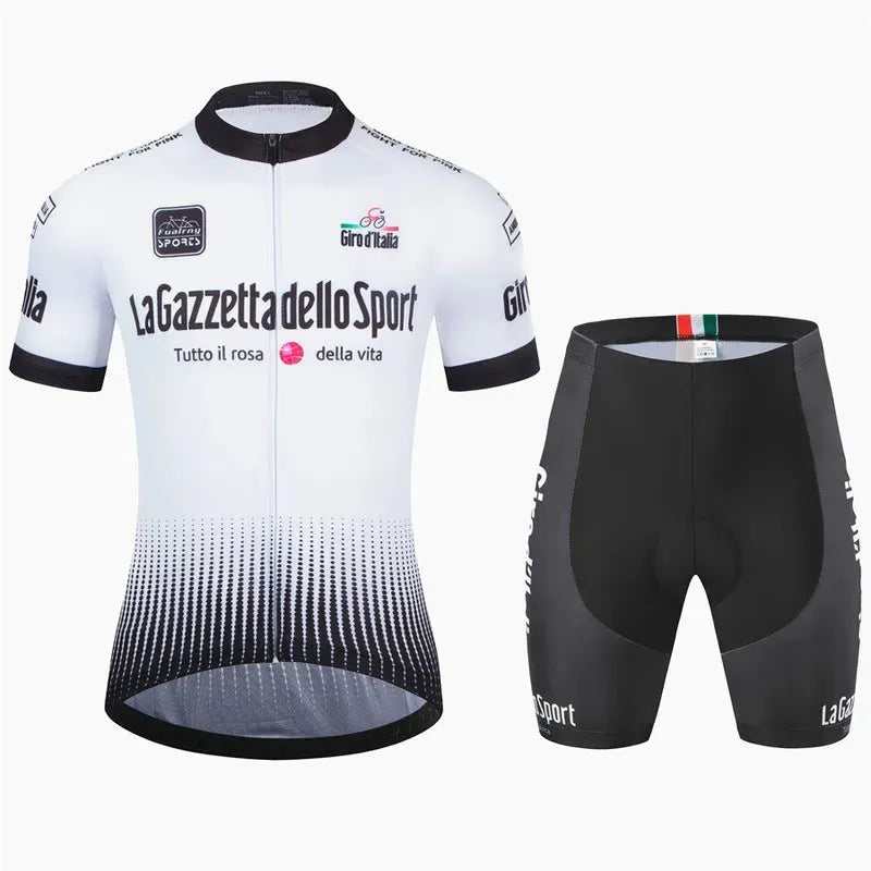 Loop road bike short sleeve cycling suit in breathable polyester fabric.