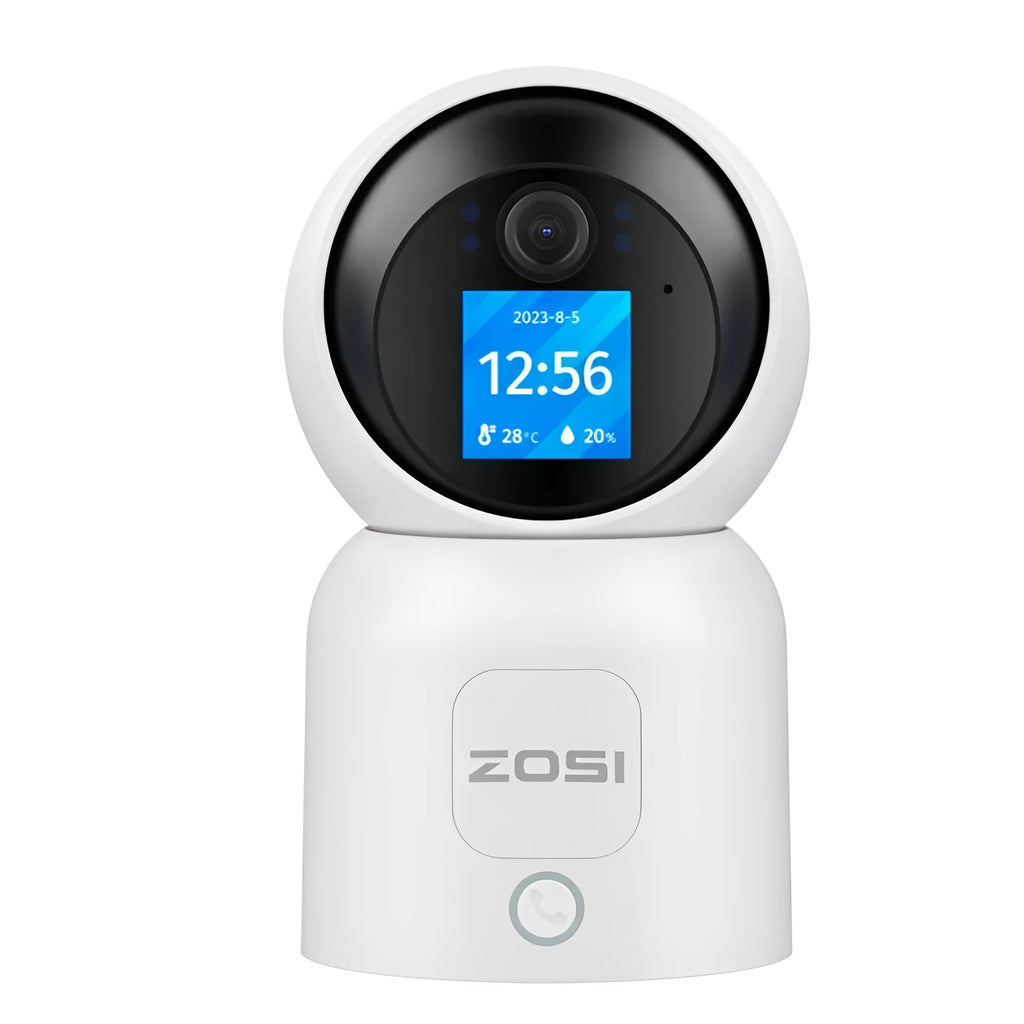 Zhou Shi wireless indoor security camera with large screen display mounted on wall