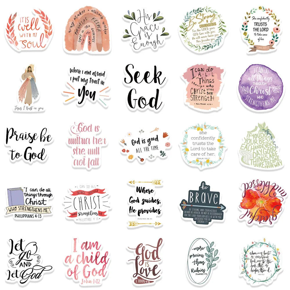 Pack of 50 graffiti design decorative stickers with random printed patterns