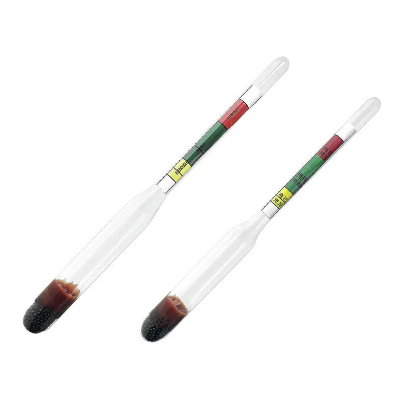 Glass battery electrolyte hydrometer with suction bulb for automotive testing