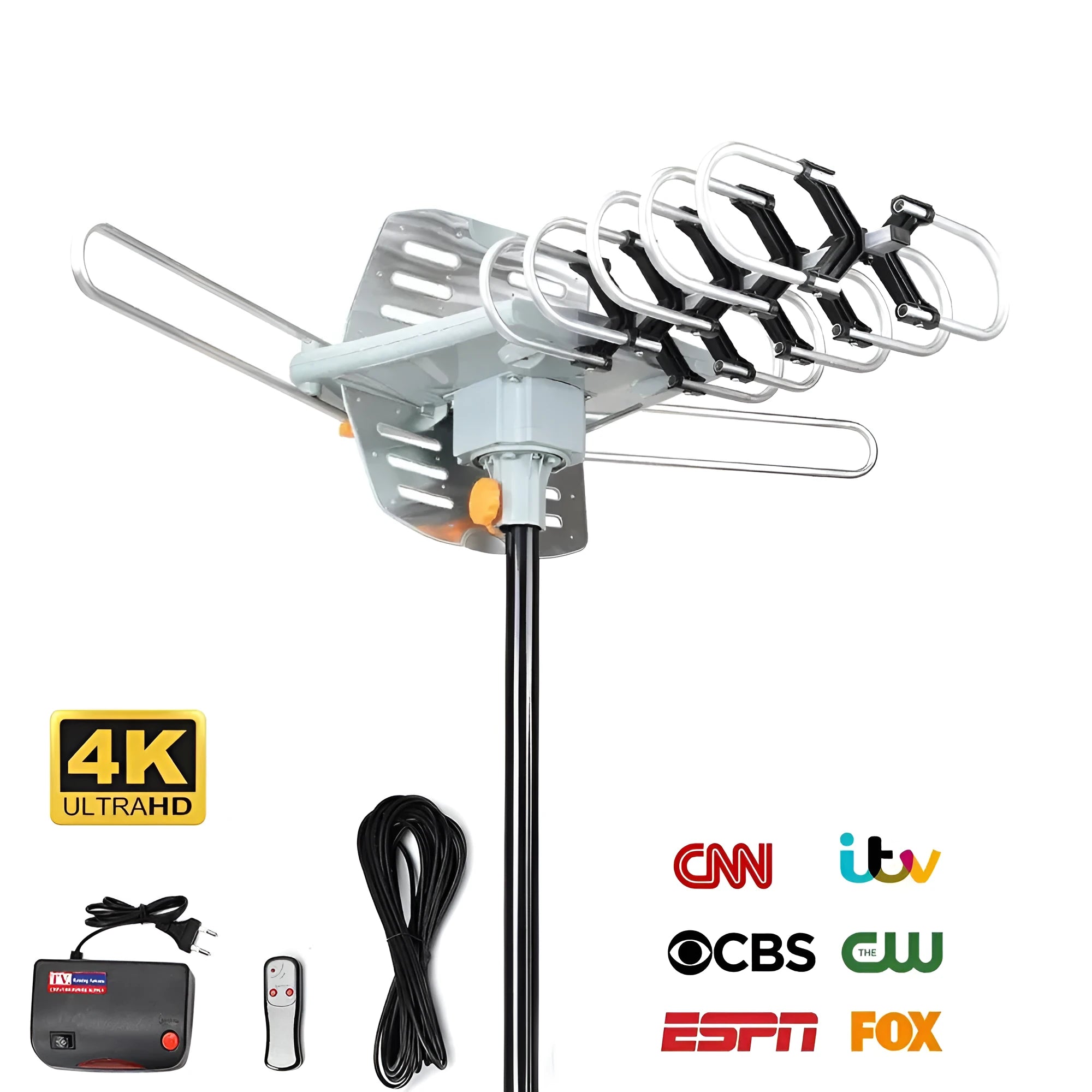 GR-1002 outdoor rotatable television antenna with high gain aerial for UHF reception