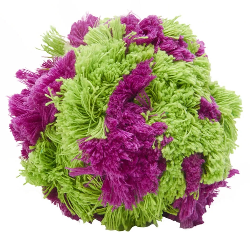 Purple plush sea urchin dog chew ball 15cm diameter for teething puppies
