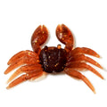 PVC crab fishing lure measuring 8cm in red and brown colour variations