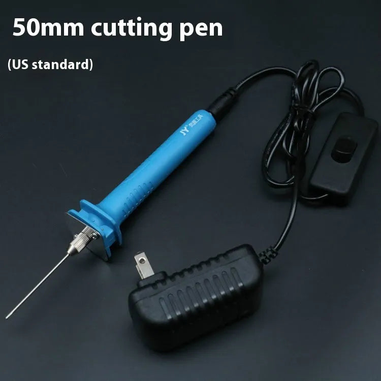Blue electric heating cutter pen with plastic handle for cutting foam board and polystyrene materials
