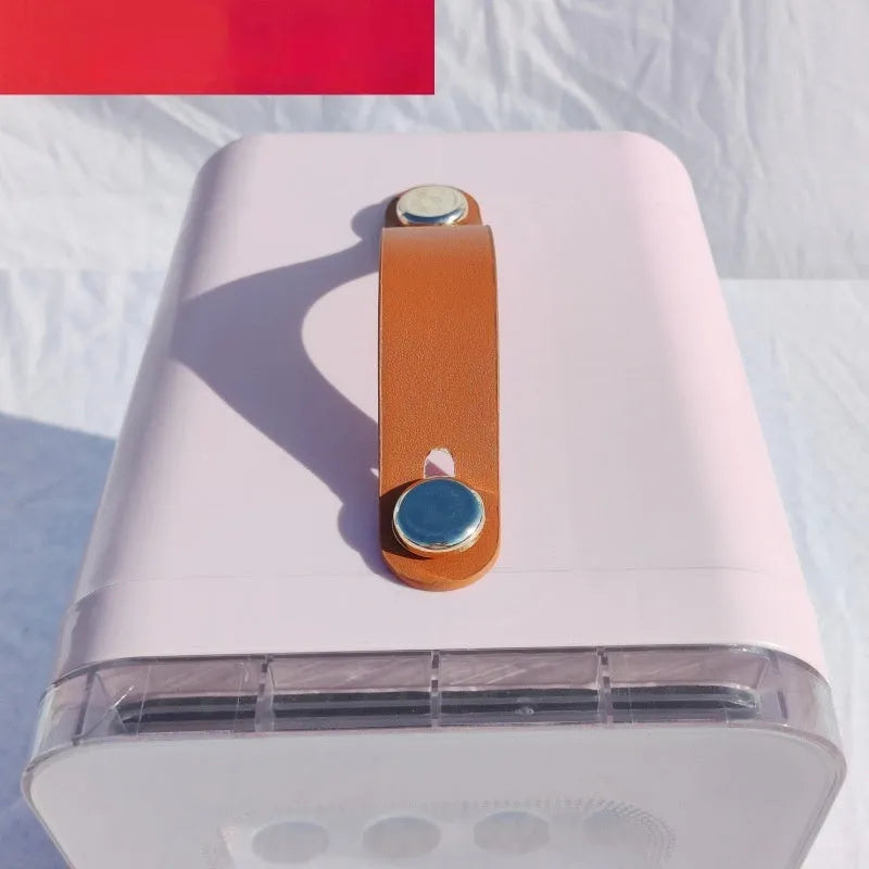 Black pink and white dual-use 12V 6L mini refrigerator with transparent door for cars and homes