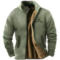 Men's polyester fleece padded coat in regular length with Asian sizing from S to 5XL