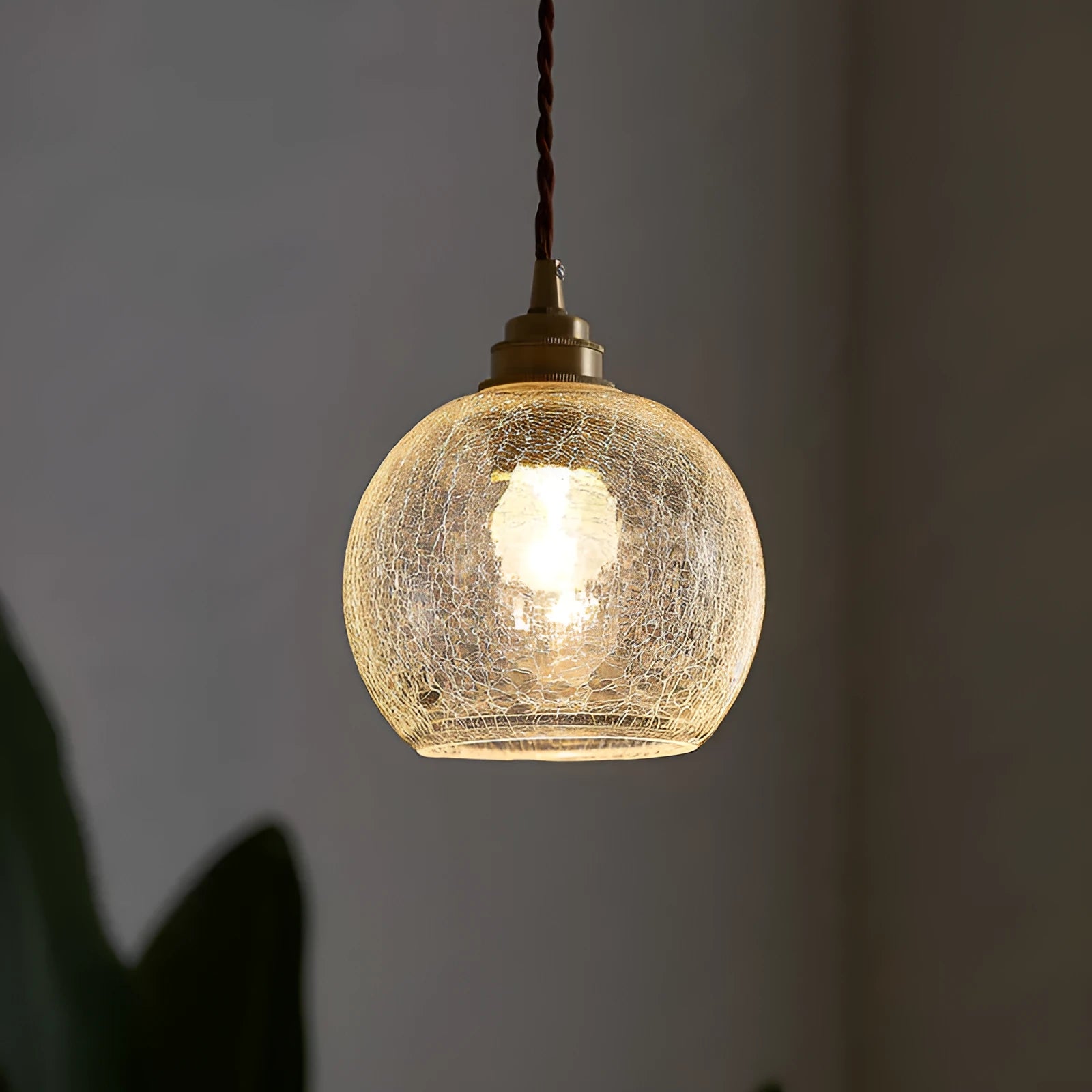 Copper and glass ball chandelier ceiling light with spherical shade
