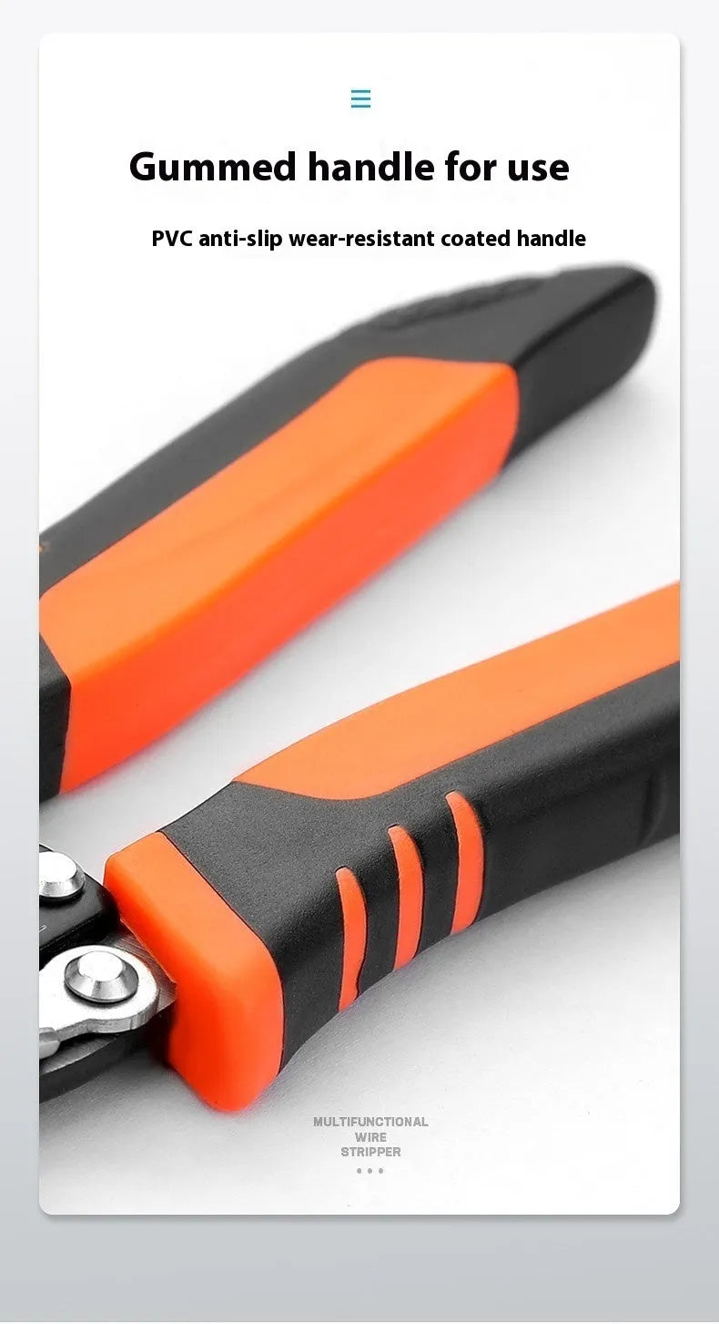 Fully automatic wire stripping pliers tool with high carbon steel blade for electrical cable preparation