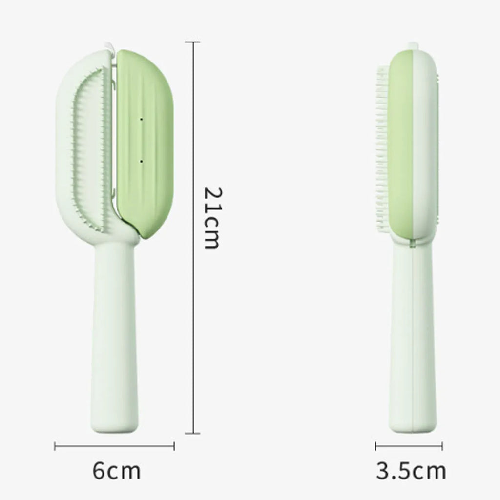 Blue pet grooming comb with water tank for dog and cat hair removal