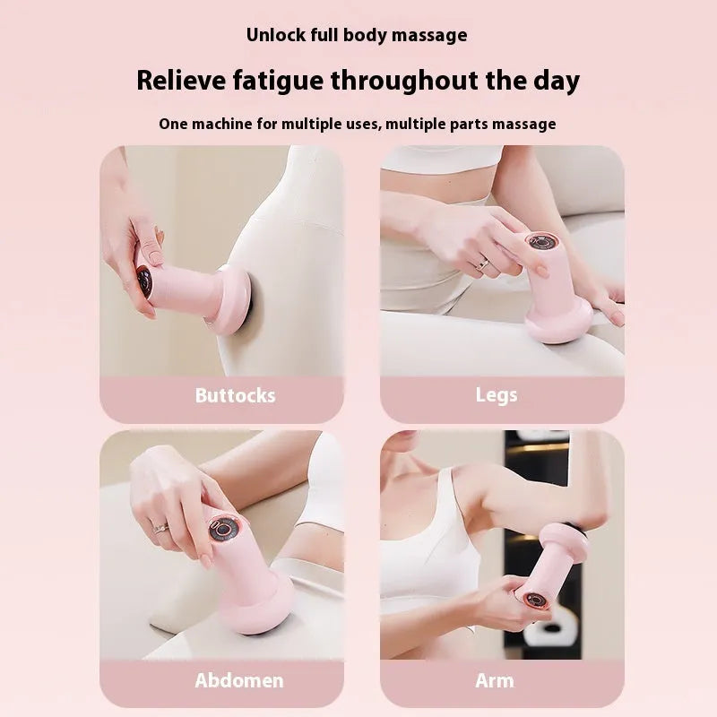 USB electric massager device in black plastic housing for back, leg and cervical spine massage