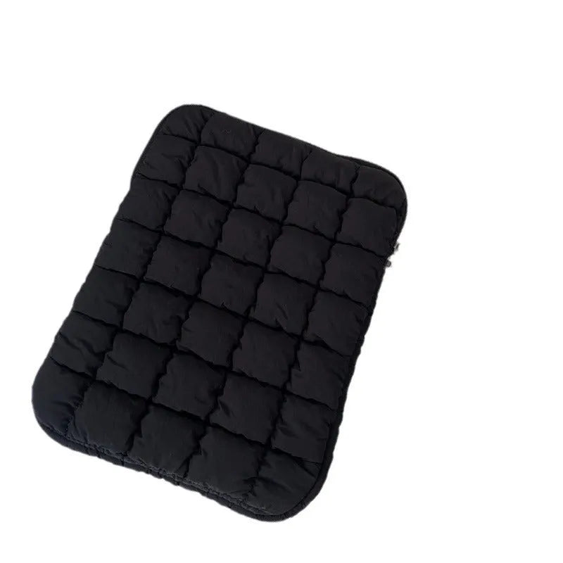Cloud cotton nylon laptop bag in black colour showing large capacity design for 15.6-inch notebooks