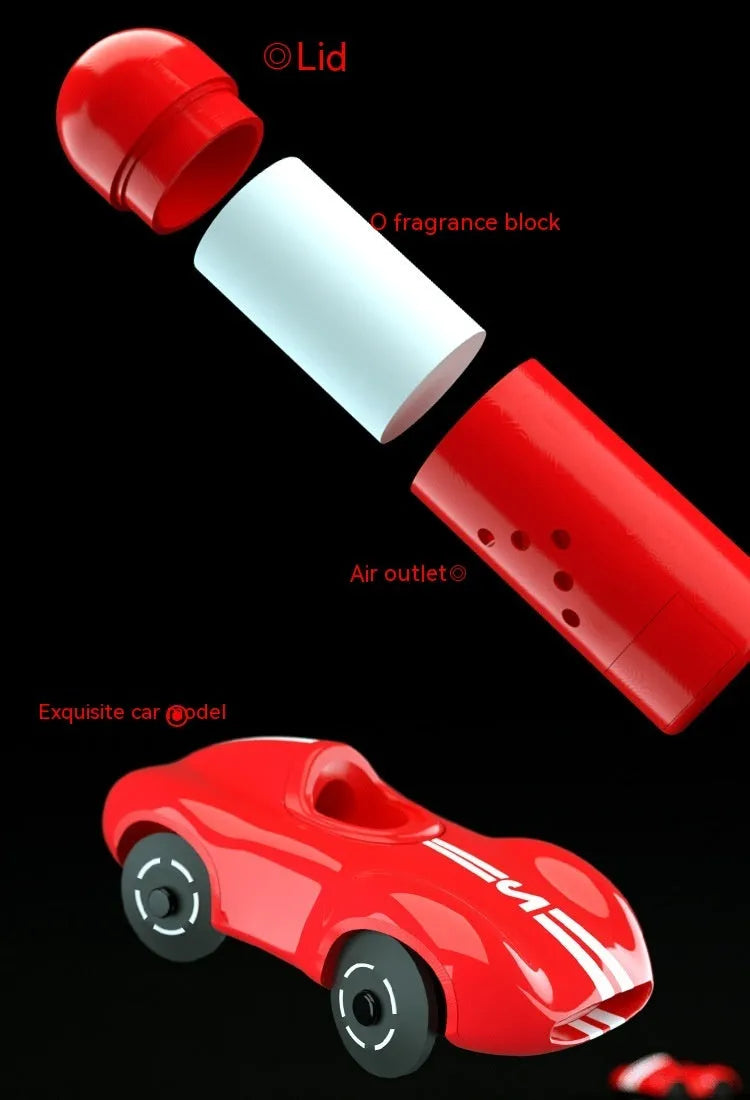 Round solar-powered car aromatherapy ornament in black, red or white colours