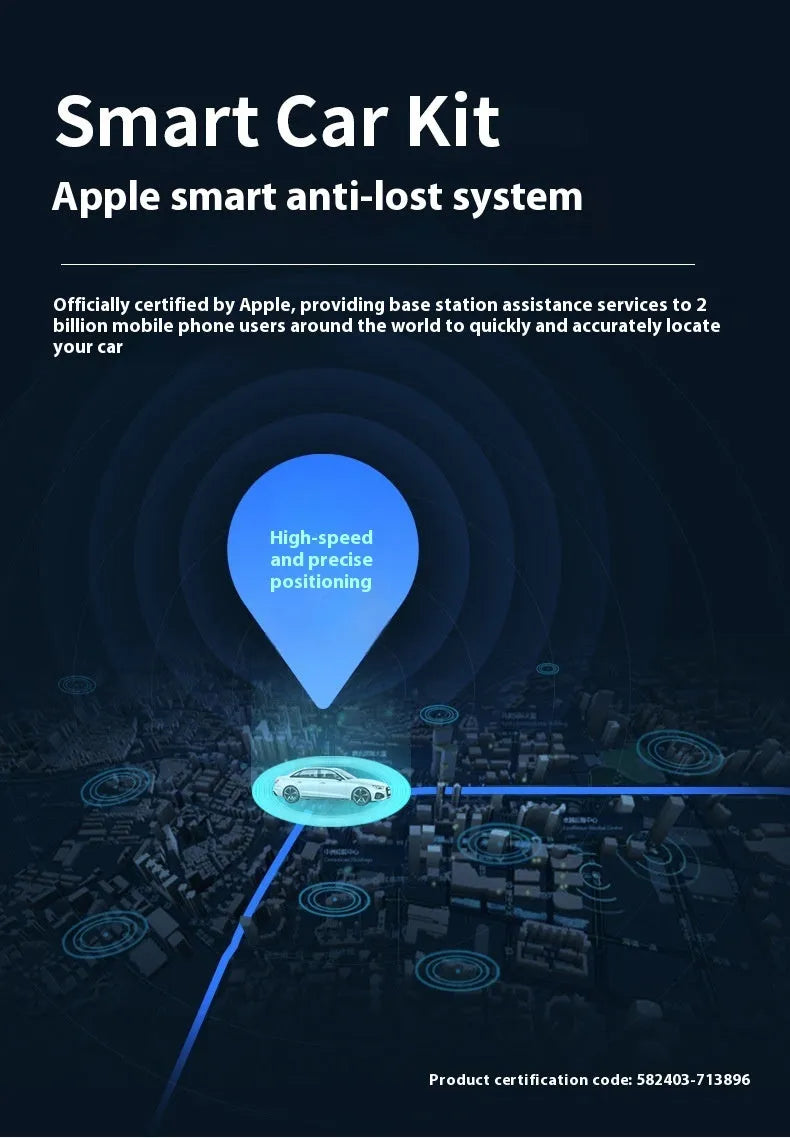 Black car charger GPS locator tracking device for vehicle security on a grey background.