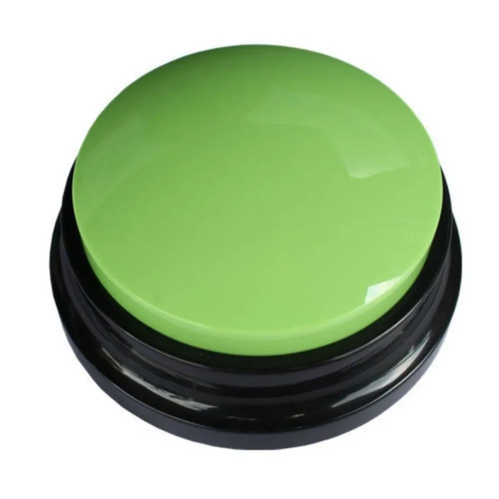 Circular voice recording button for dog training in multiple colour options