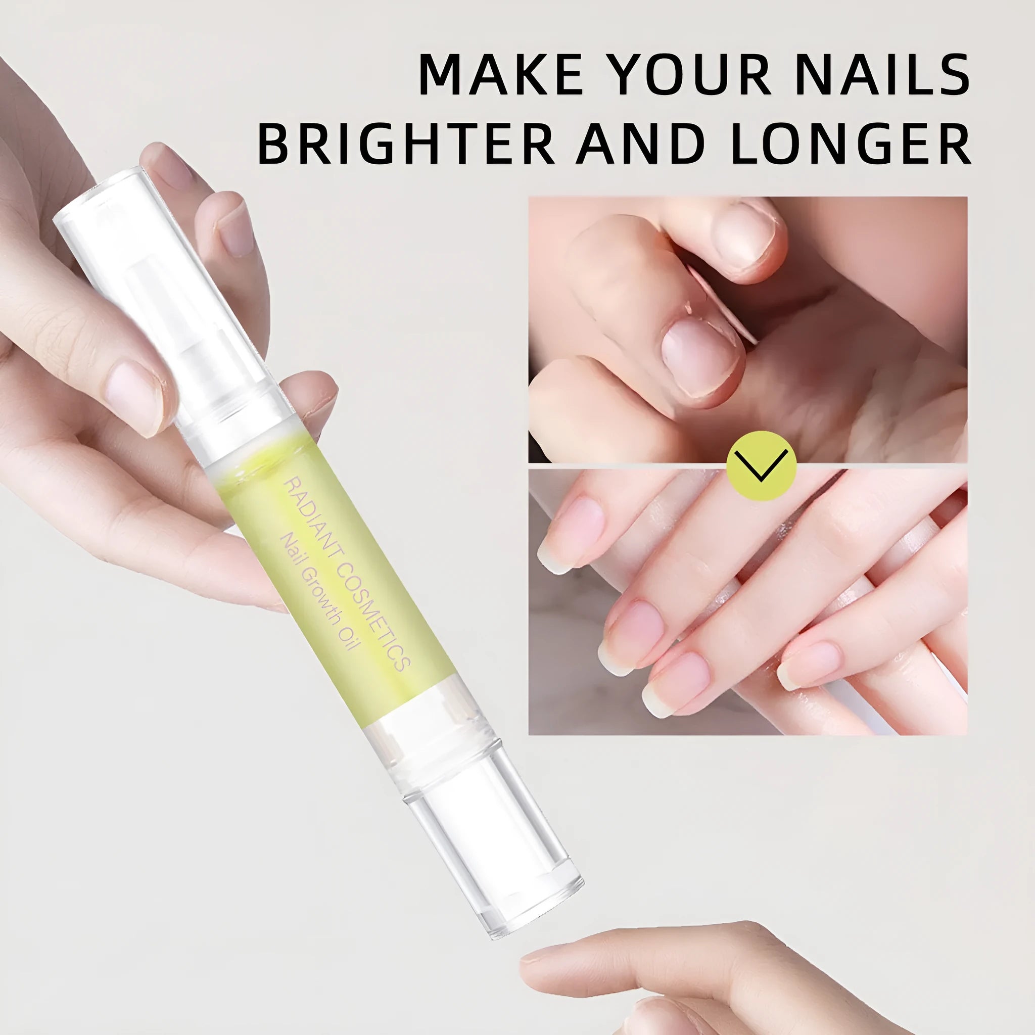 3ml bottle of wash-free nail growth and moisturising treatment oil.