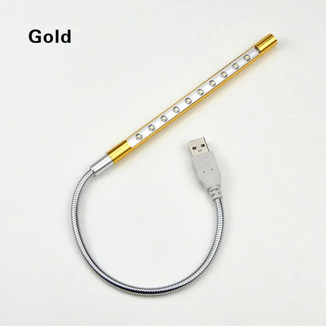 Spiral-shaped aluminum alloy USB LED night light for computer desk workspace illumination