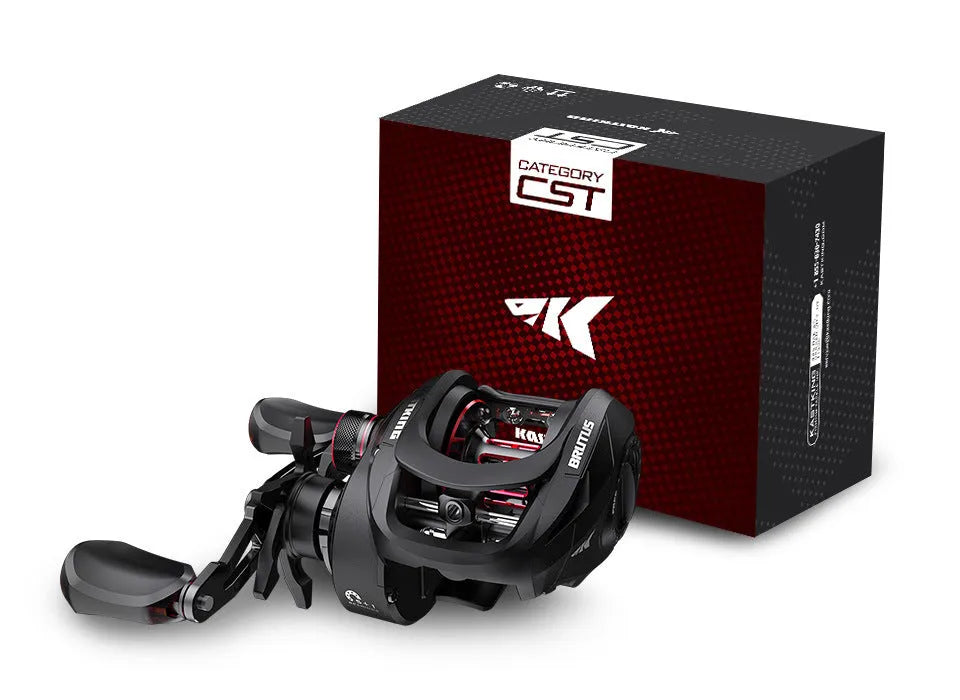 Drip Wheel spinning fishing reel with metal body, showing left and right hand wheel options.