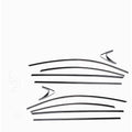 Stainless steel window trim strip set in black titanium finish for window moulding installation.