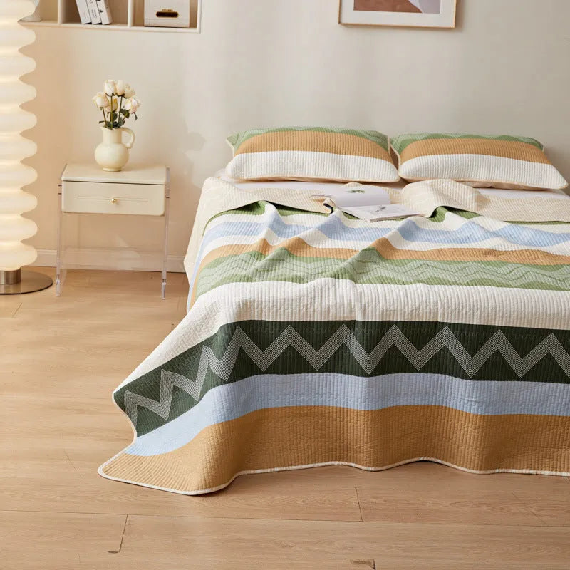 Pure cotton printed bed sheet set in modern simplicity design for 2.2 metre beds