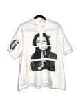 Men's printed short-sleeved polyester polo shirt showing straight cut design and pattern detail